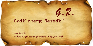 Grünberg Rezső névjegykártya